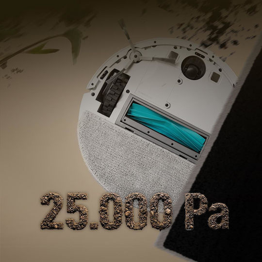 Cecotec Conga Y90 Pearl Σκούπα Ρομπότ με Χαρτογράφηση Laser & Απορρόφηση 25000Pa Λευκή