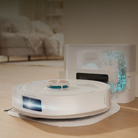 Cecotec Conga Y90 Pearl Σκούπα Ρομπότ με Χαρτογράφηση Laser & Απορρόφηση 25000Pa Λευκή