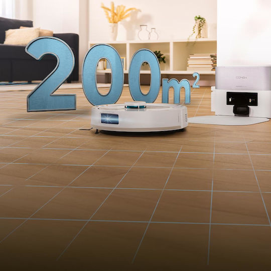 Cecotec Conga Y90 Pearl Σκούπα Ρομπότ με Χαρτογράφηση Laser & Απορρόφηση 25000Pa Λευκή