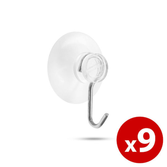 Alista Home Cârlige Cu Ventuză De Aspirație Metalice Transparente 9 Bucăți