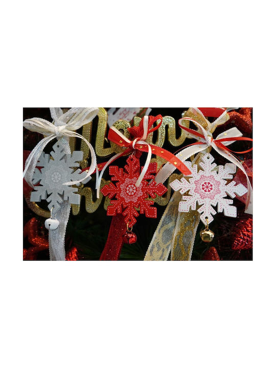 Ornament De Crăciun Pentru Brad Fulgi De Zăpadă Alb Din Lemn 25 Cm Alista Home