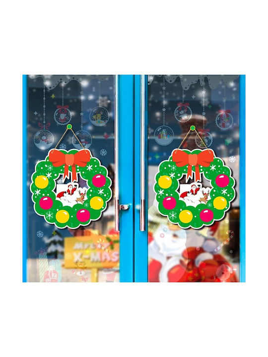 Decorațiune De Crăciun Flippy Suspendată Ușă Perete Șir Inclus 32 X 33 Cm 350g Coroniță Din Hârtie Design Multicolor