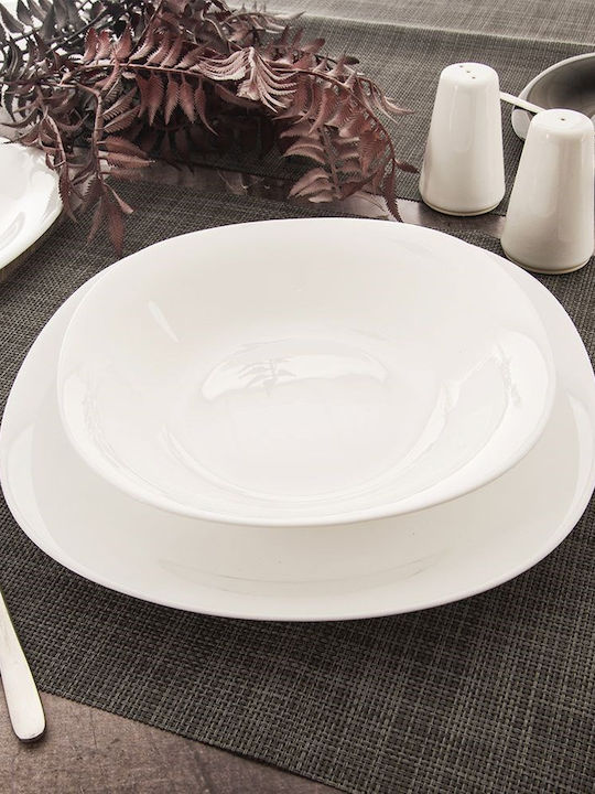 Orion Luna Desert Serving Plate Square Glass White 26.5x26.5cm