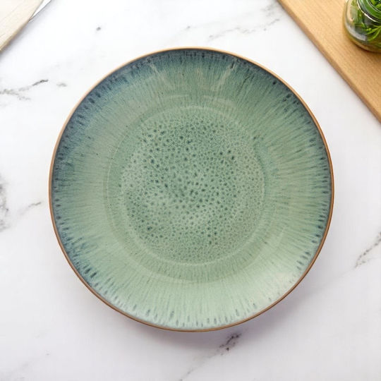 Orion Ceramic Green Dessert Serving Plate with Diameter 27cm