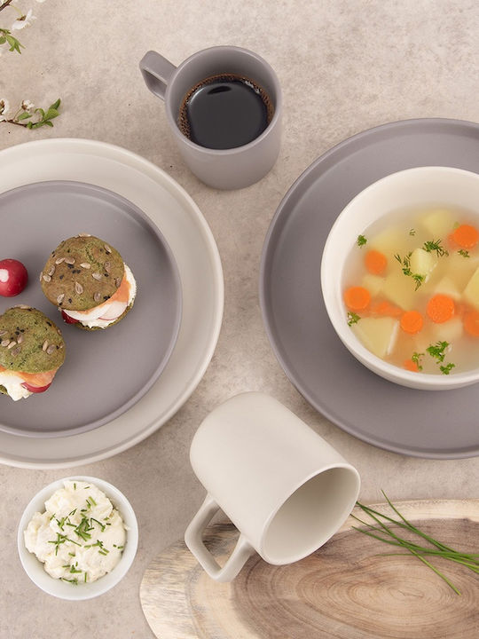 Orion Ceramic Desert Serving Plate Beige with Diameter 26.5cm
