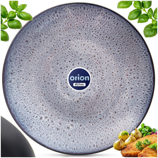 Orion Shallow Ceramic Serving Plate Purple with Diameter 27cm