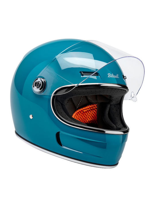 Biltwell Gringo SV Gloss Atlantic Teal Motorradhelm Volles Gesicht DOT / ECE 22.06
