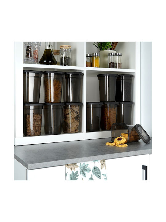 Vilde Set 12Stücke Lebensmittelgläser für Kaffee / Nudeln mit Kunststoff-Deckel Transparent 1000ml