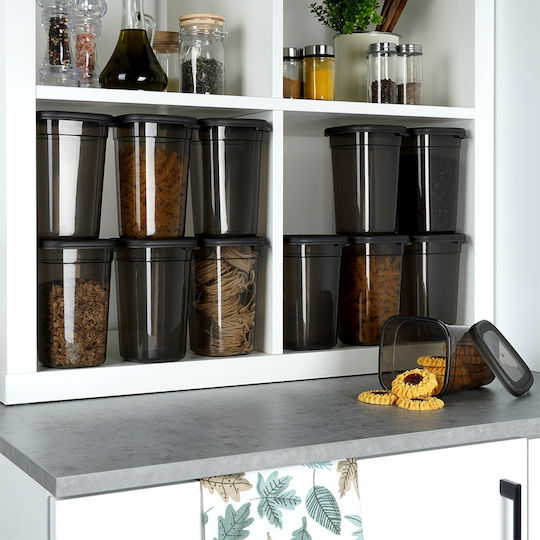 Vilde Set 12Stücke Lebensmittelgläser für Kaffee / Nudeln mit Kunststoff-Deckel Transparent 1000ml Vilde Set 12Stücke Lebensmittelgläser für Kaffee / Nudeln mit Kunststoff-Deckel Transparent 1000ml