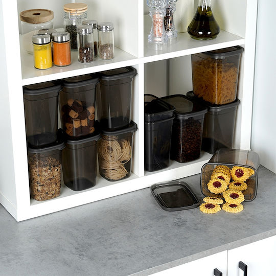 Vilde Set 12 Stück Lebensmittelgläser Für Kaffee / Nudeln Mit Kunststoff-Deckel Transparent 1000ml