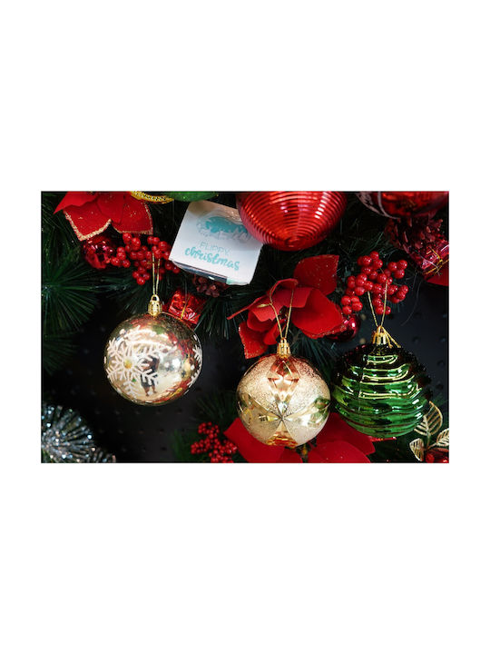 Set 24 Ornamente De Crăciun Pentru Brad Tip Bile Multicolore 8 Cm Diametru Plastic Cu Sclipici Ambalaj Cutie 19 Cm Lungime X 42 Cm Înălțime X 19 Cm Adâncime