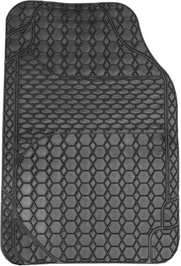 Set Universal Pvc Rubber Car Mats 4 Pcs Front Rear Non-slip Black