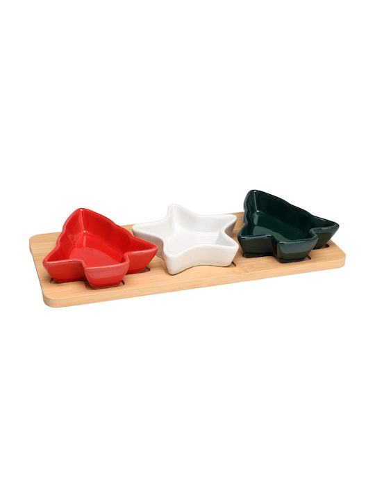 Excellent Houseware Set Christmas Porcelain Tray Trees 70ml 4 Pieces