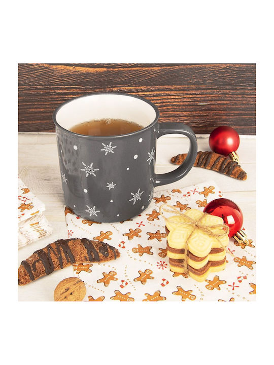 Orion Weihnachtlicher Becher Keramik Grau 10cm 500ml