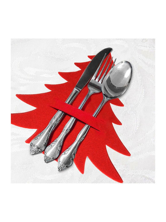 Vilde Set Christmas Fabric Cutlery Cases Trees 20x18cm 4 Pieces