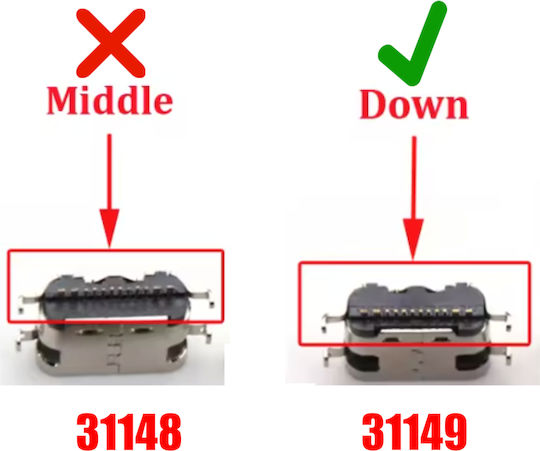 DC Power Jack Socket for Leagoo S10 Oukitel Wp5000 K6 Lenovo S5 K520 Tab M10 Tb-x605fc Tb-x705f Tb-x605f Tb-x605m Blackview Bv5900 Bv6600 Down Needle Type-c Code 31149