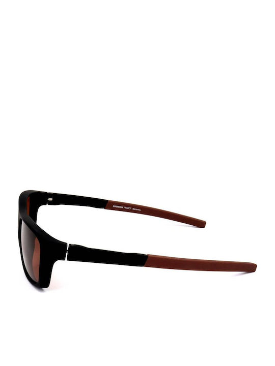 Rodenstock Unisex Sunglasses With Black Frame And Brown Lens R3294 D