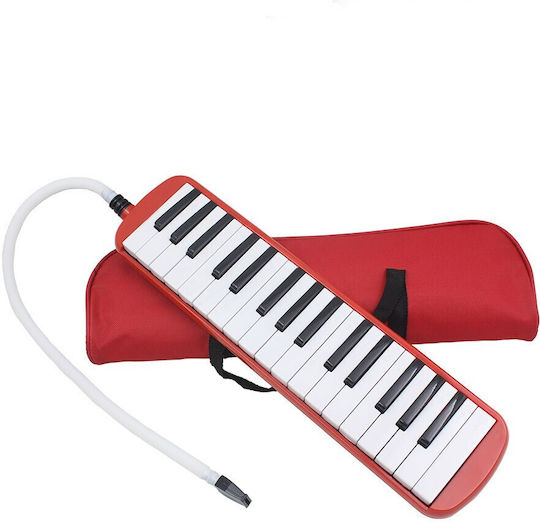 Melodică 32 Clape Flippy Din Abs Pentru Începători 45 X 13 X 7 Cm Include Husă Suflantă Roșie
