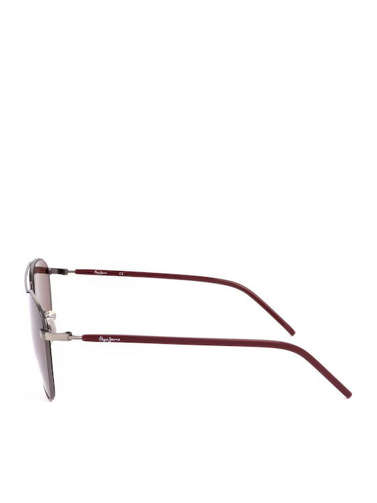 Pepe Jeans Unisex Sunglasses with Burgundy Frame and Brown Lens PJ1293-C4
