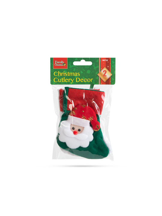 Alista Home Set Suporturi Pentru Tacâmuri De Crăciun Din Material Textil Moș Crăciun 3cm 2 Bucăți