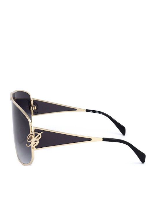 Blumarine Unisex Sunglasses With Gold Frame And Gray Lens SBM182 0300