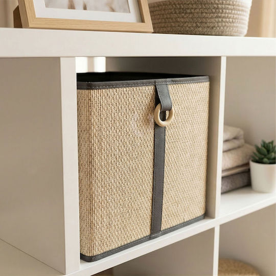 Relaxdays Stoff Aufbewahrungsbox Beiges 30x30x30cm