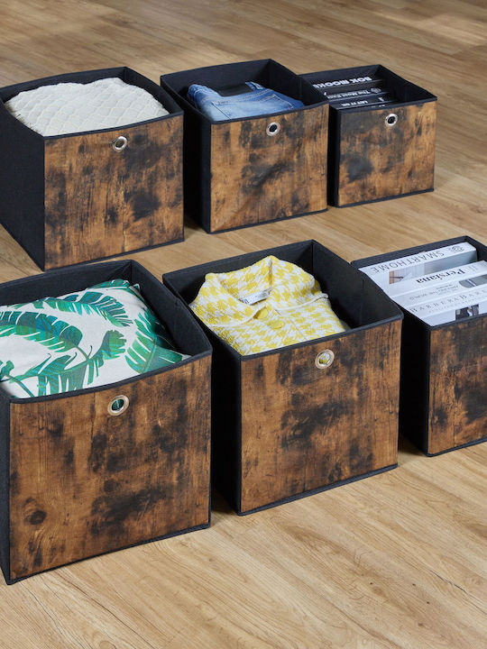 Relaxdays Fabric Black Storage Box 26x26x26cm 6 Pieces