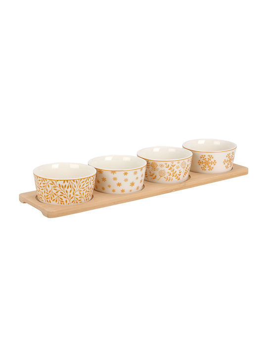 Excellent Houseware Σουπλά Στρογγυλό Κεραμικό Χρυσό 5τμχ