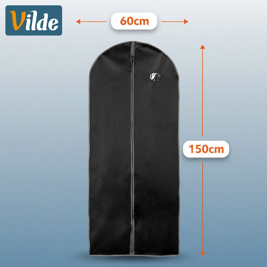 Vilde Fabric Hanging Storage Case for Suit / Dresses in Black Color 60x150cm 12 Pieces