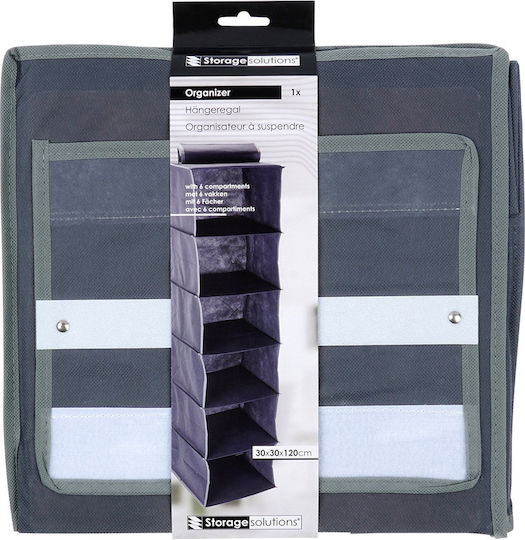 Husă Textilă Suspendată Pentru Depozitarea Hainelelor Culoare Gri 30x30x120cm