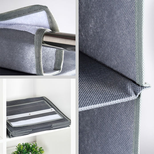 Husă Textilă Suspendată Pentru Depozitarea Hainelelor Culoare Gri 30x30x120cm