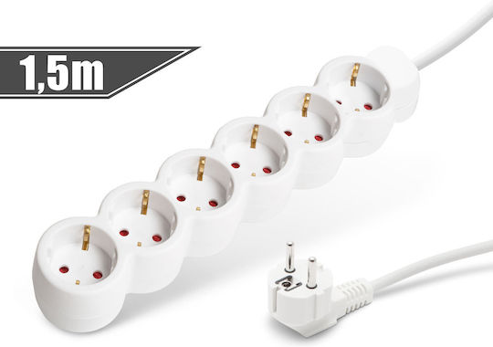 Alista Home Power Strip 6 Sockets with Cable 1.5m