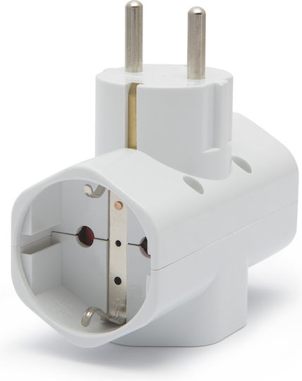 Alista Home T-Shaped Wall Plug 3 Sockets with Switch