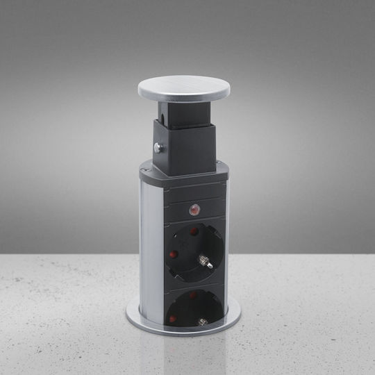 Alista Home Πολύπριζο 3 Θέσεων με USB-A και Καλώδιο 1.5m Ασημί