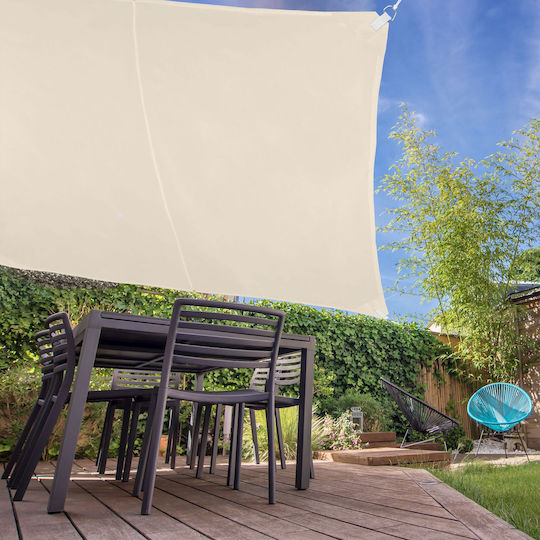 Relaxdays Quadratisches Sonnensegel Beige 3x3m