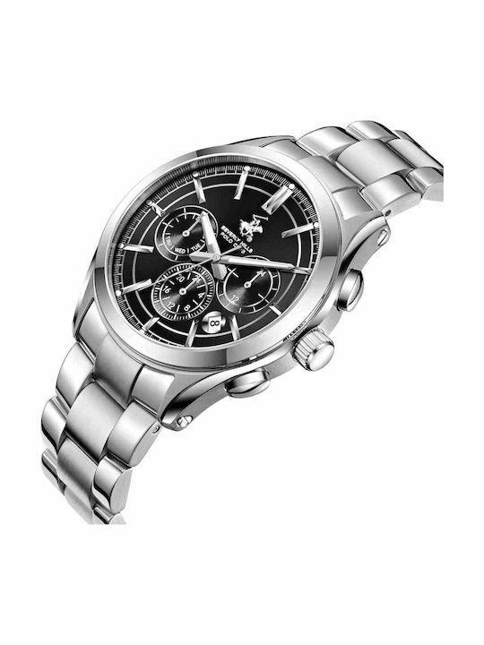 Beverly Hills Polo Club Dual Time Ρολόι Μπαταρίας με Μεταλλικό Μπρασελέ