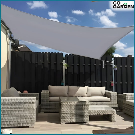 GoGarden Rectangular Gray Shade Sail 4x6m 160gr/m²