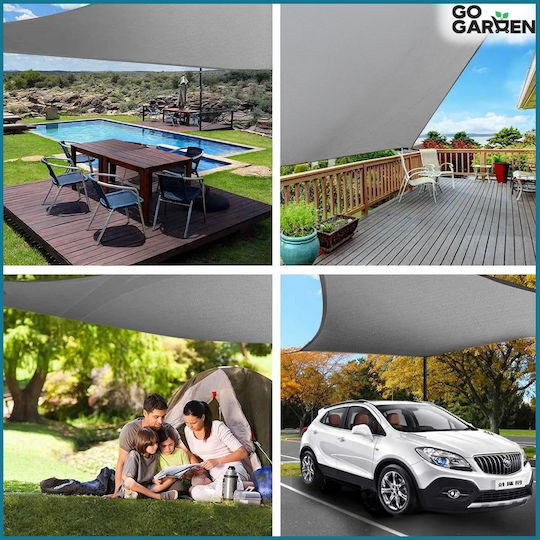 GoGarden Rectangular Gray Shade Sail 4x6m 160gr/m²