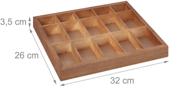 Relaxdays Caseta Pentru Ceai Din Lemn Bej 26x26x32cm