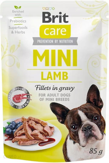Brit Care Nassfutter Für Hunde in Beutel mit Lamm, Fleisch und Lachs 24x85gr