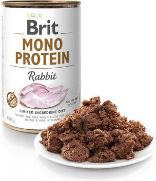 Brit Mono Protein Течна Храна за Кучета в Консерва с Заек и Месо 24x400gr