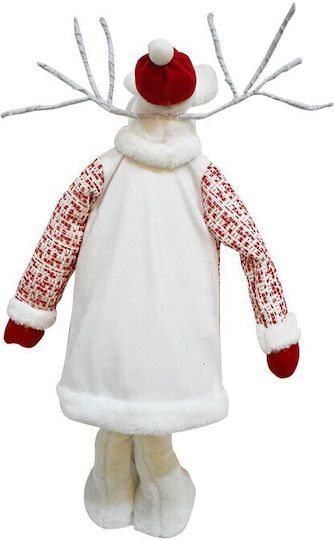 Decorative Figurine Christmas Flippy Reindeer Telescopic Legs Adjustable Height 42 80 Cm Coat White Red