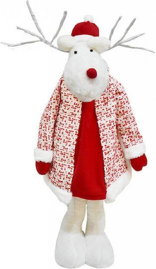 Decorative Figurine Christmas Flippy Reindeer Telescopic Legs Adjustable Height 42 80 Cm Coat White Red