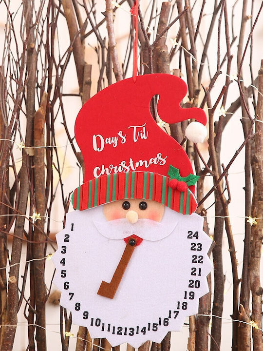 Calendar Advent De Crăciun Flippy Numără Zilele Până La Crăciun Design Moș Crăciun Material Poliester 37 X 22 Cm Roșu