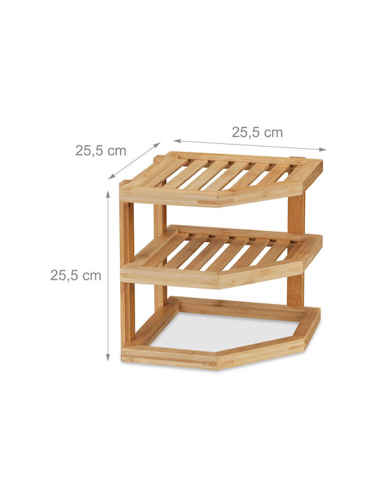 Relaxdays Настолна Дървена Стойка 25.5x25.5x25.5см Бежова