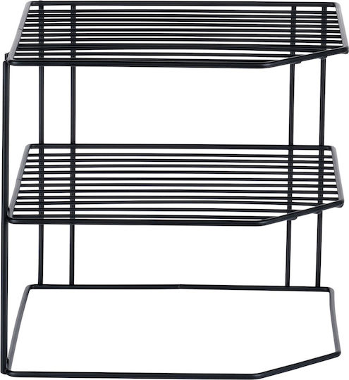 Vilde Vilde Tischspiel Metallische Regale & Küchenorganisationsständer 22x22x21cm 2 Stück Schwarze