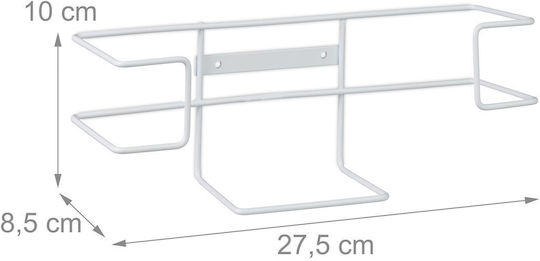 Relaxdays Raft Metalic De Perete 10x8.5x27.5 Cm Alb
