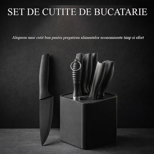 Alista Home Set of Knives with Base Made of Stainless Steel 9 Pieces