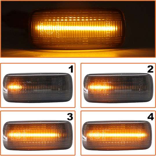 Audi A6 C5 97-05 Led Side Turn Signal Smoked Dynamic 2 Pcs Set
