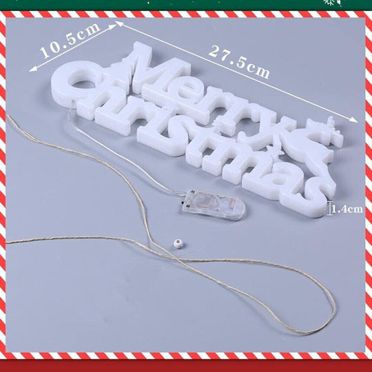 Instalație Led De Crăciun Litere 3D Flippy Merry Christmas Lumină Caldă 27.5 X 10.5 X 1.4 Cm Albă